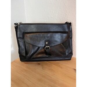 Patricia Nash Kirby East West Black Leather  Shoulder Bag
